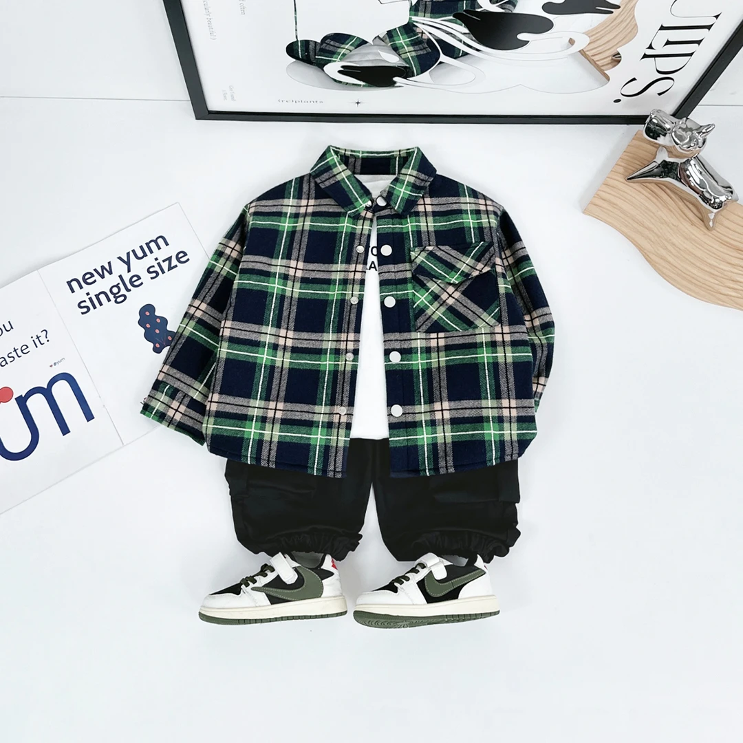 儿童衬衫长袖加绒款2024新款秋冬装男童 D-BQ24905N 悠悠童话童装