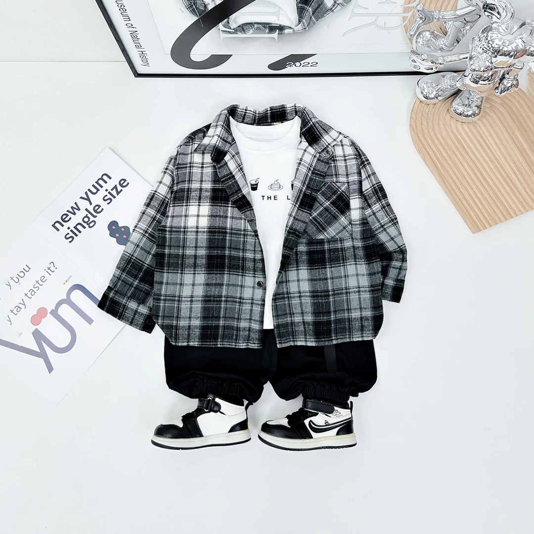 儿童秋衬衫长袖2024新款秋装男童春秋上衣 D-YC6831 悠悠童话童装