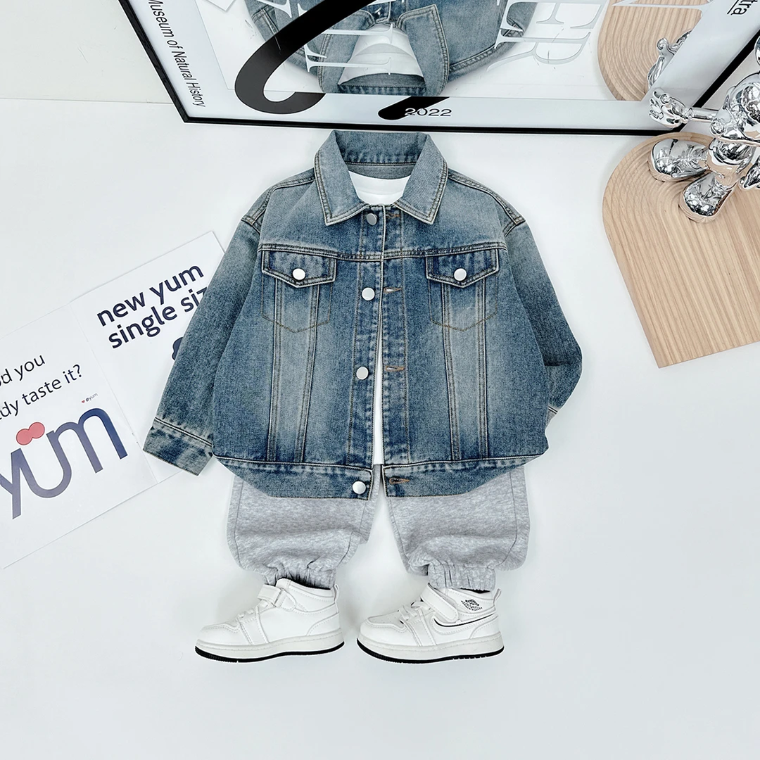 男童牛仔外套春秋2024新款春装儿童夹克 D-QYD24011 悠悠童话童装