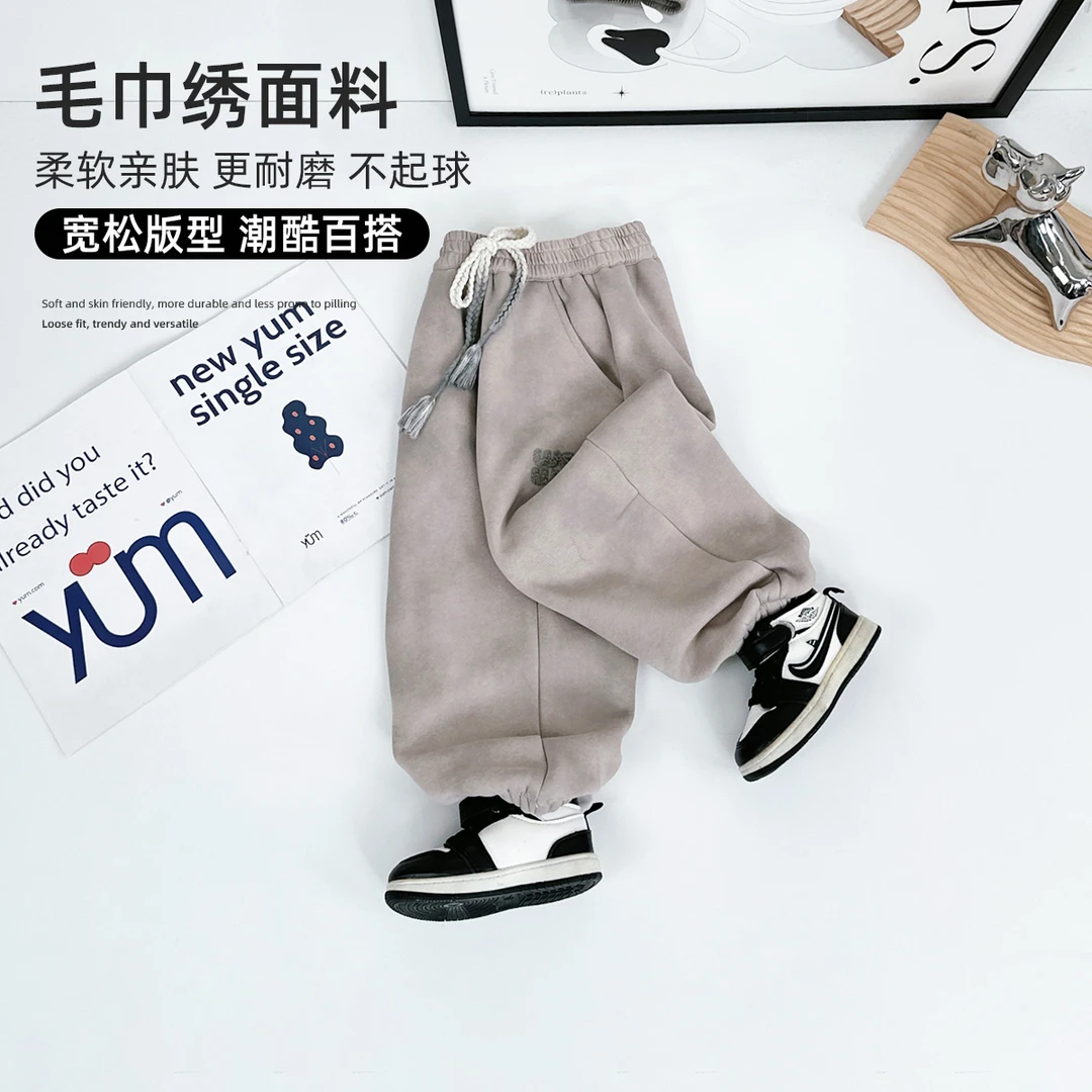 儿童加绒裤子男童运动裤2024新款秋冬装 D-BAO24005 悠悠童话童装