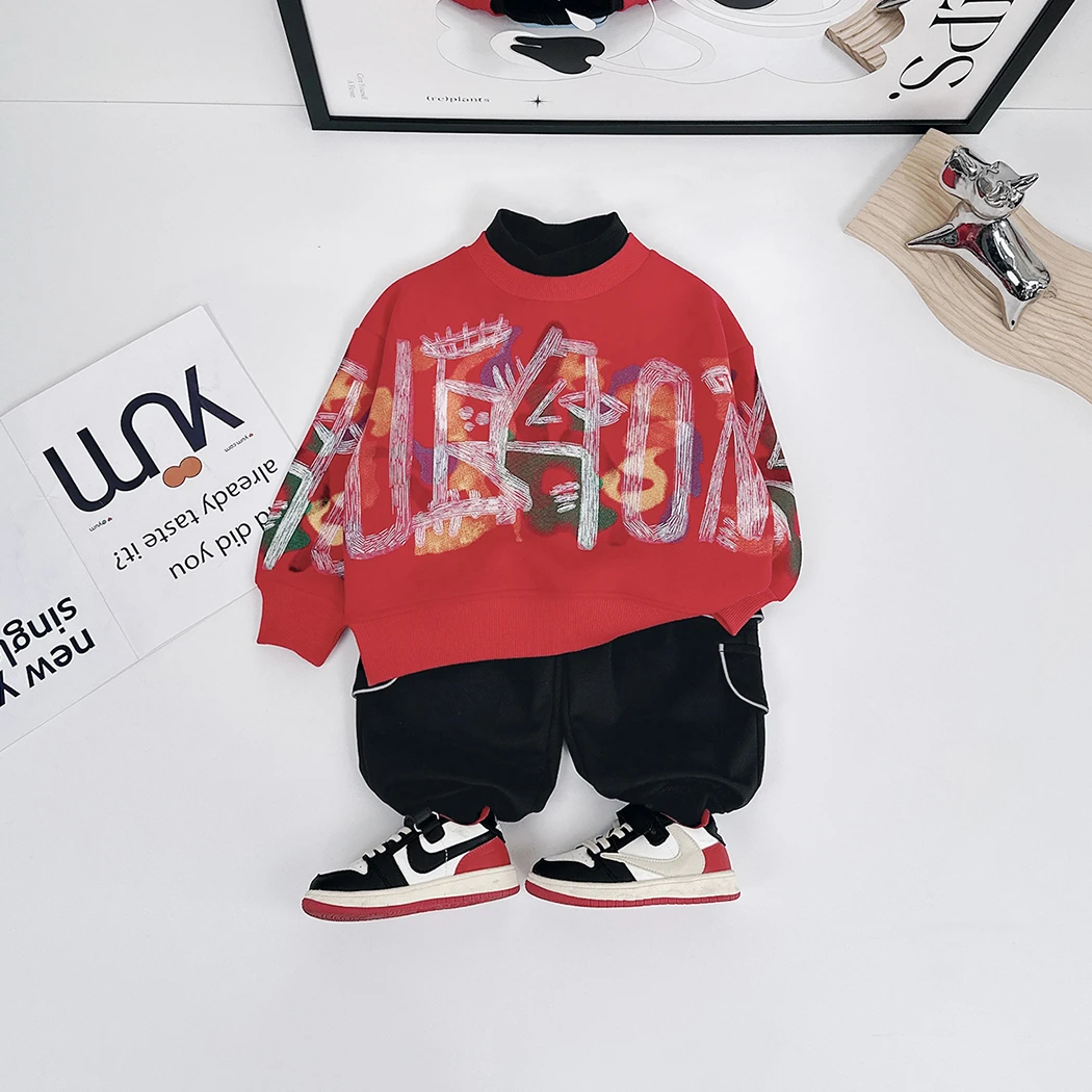 儿童卫衣加绒款长袖2023新款秋冬男童 D-CLD231062 悠悠童话童装