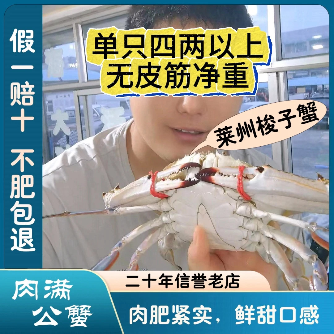 海捕莱州大公蟹（4两以上）【保鲜不保活】总重斤只数可选