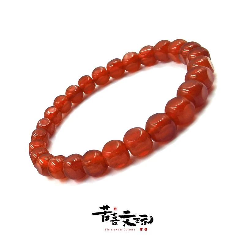 【小方糖系列】冰红小方糖-6.5mm红玛瑙手串叠搭小串