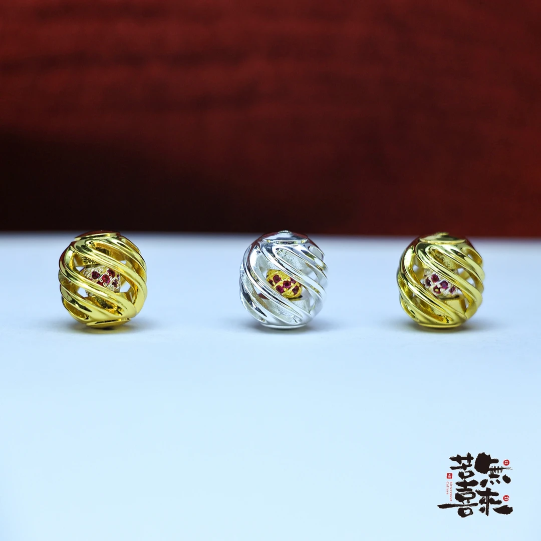 铜吊坠 喜旋风动可旋转精工复古配珠手工百搭配珠10/12mm