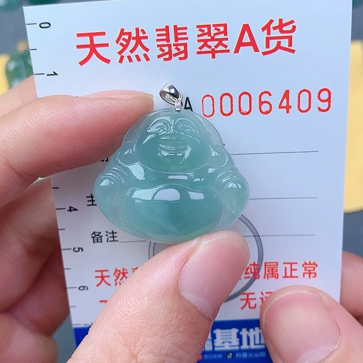 翡翠颈饰银S925镶嵌吊坠