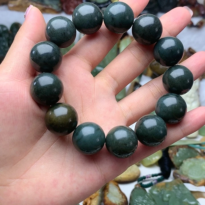 岫岩河磨玉（透闪石质玉）手串未镶嵌