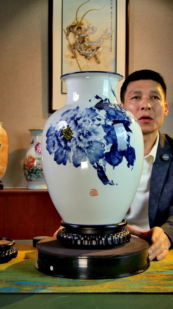 【闪购商品】瓶景德镇陶东方陶瓷艺术作品花瓶瓷板画摆件