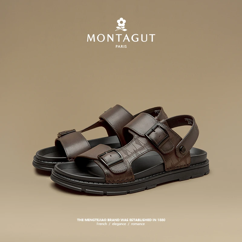 梦特娇/Montagut男士凉鞋软底百搭舒适时尚户外透气男鞋00011U