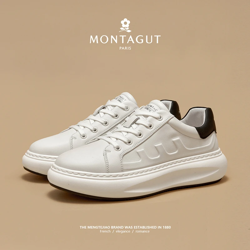 梦特娇/Montagut男士秋冬时尚牛皮运动休闲潮流韩版减震男鞋088P