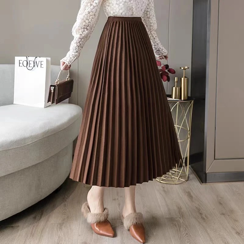 钰儿家毛呢百褶半身裙百搭爆款（偏远地区不包邮）