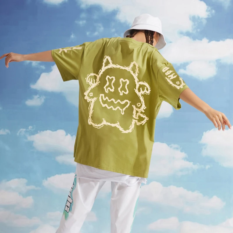 MBD小恶魔2024小怪兽印花情侣款短袖T恤男女纯棉夏季国潮百搭休闲