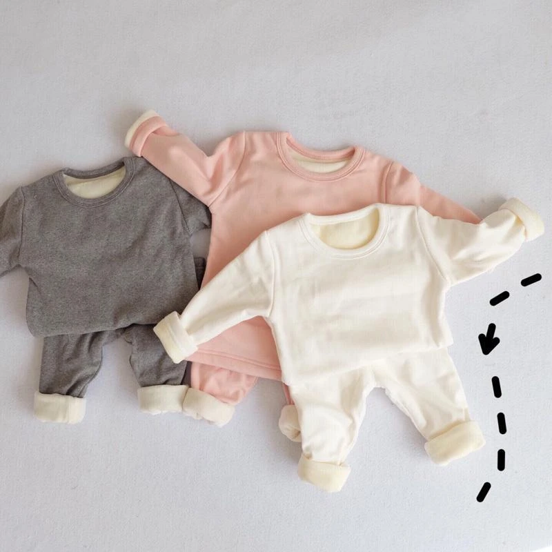 2022冬季男女宝宝高腰护肚裤套装婴幼儿童家居服睡衣保暖套装