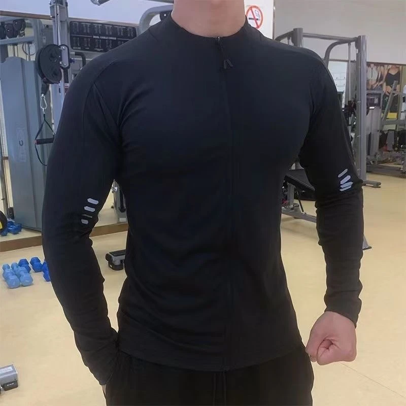 秋季新款男士立领夹克速干长袖外套修身上衣休闲运动运动外套男款