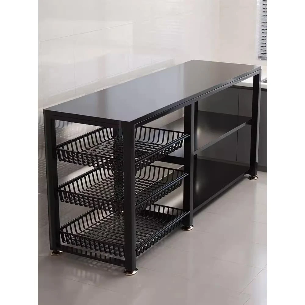 德国进口厨房多功能蔬菜篮子置物架落地多层微波炉锅具收纳架家用