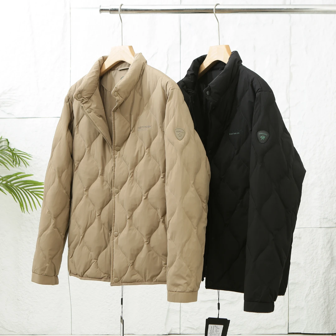 羽绒服195-男士冬季两色短款立领中厚休闲外套 保暖百搭羽绒服