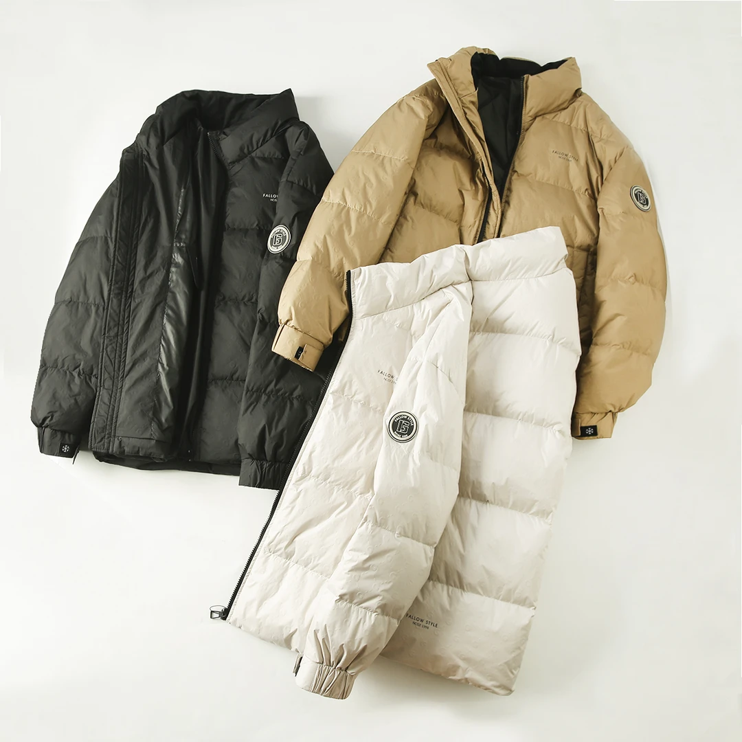 039-男士冬季立领三色短款百搭休闲外套 印花防水保暖简约羽绒服