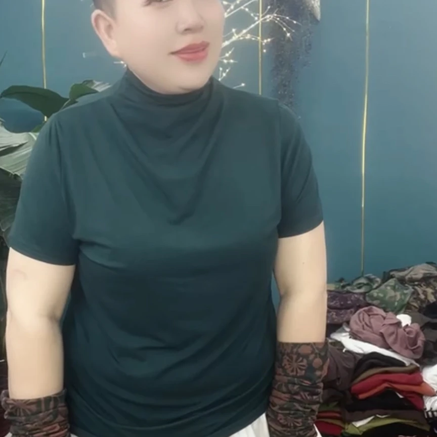 夏季气质款冰丝奥棉T恤