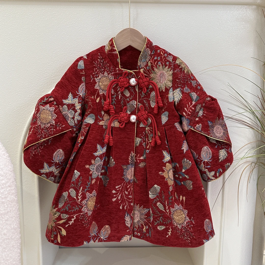 【柒喜】女童新中式设计师款棉服Q24425