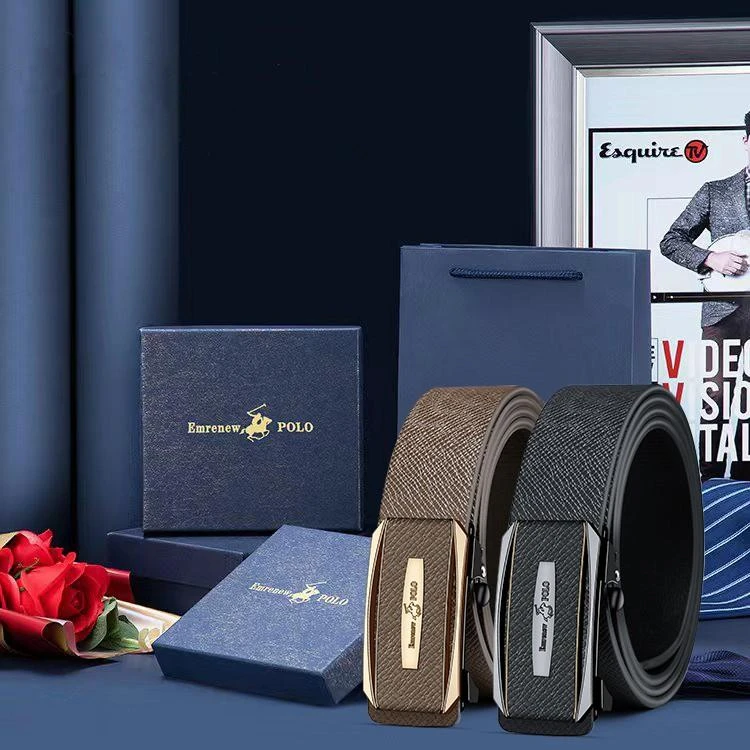 男款年轻人男士皮带时尚商务腰带中青年百搭高档自动扣裤腰带