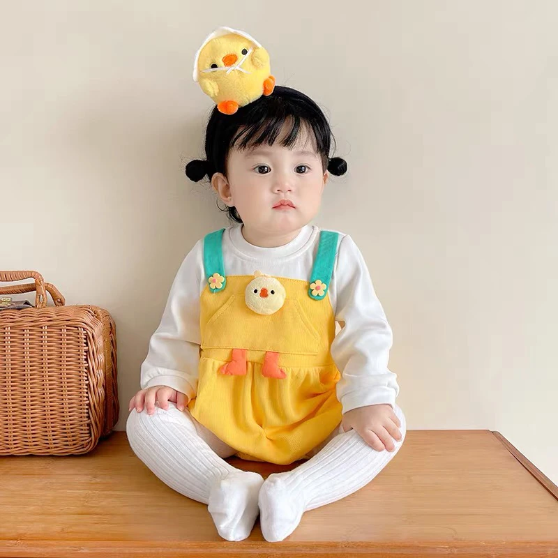 宝宝衣服秋装男女新生婴儿连体包屁衣超萌洋气春秋季假两件套外出