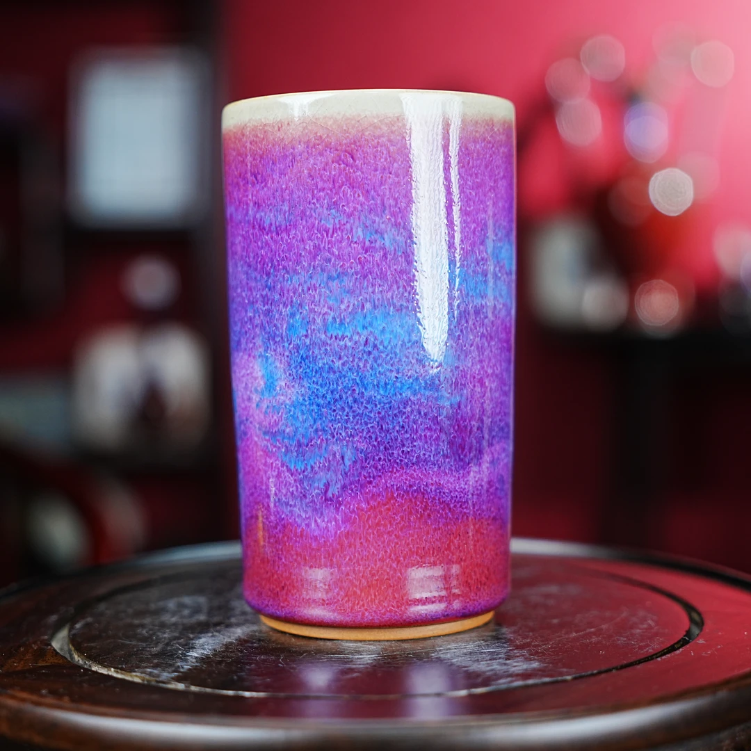 神垕钧瓷【可乐杯】 钧瓷大容量泡茶杯直筒会客杯陶瓷渐变炫彩