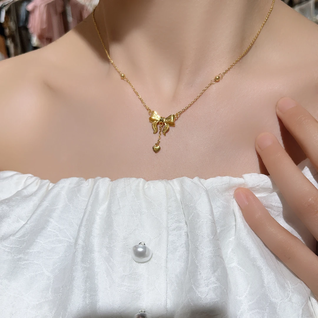 【在逃公主套链】足金999套链灵动蝴蝶结女国潮新中式水贝黄金直播