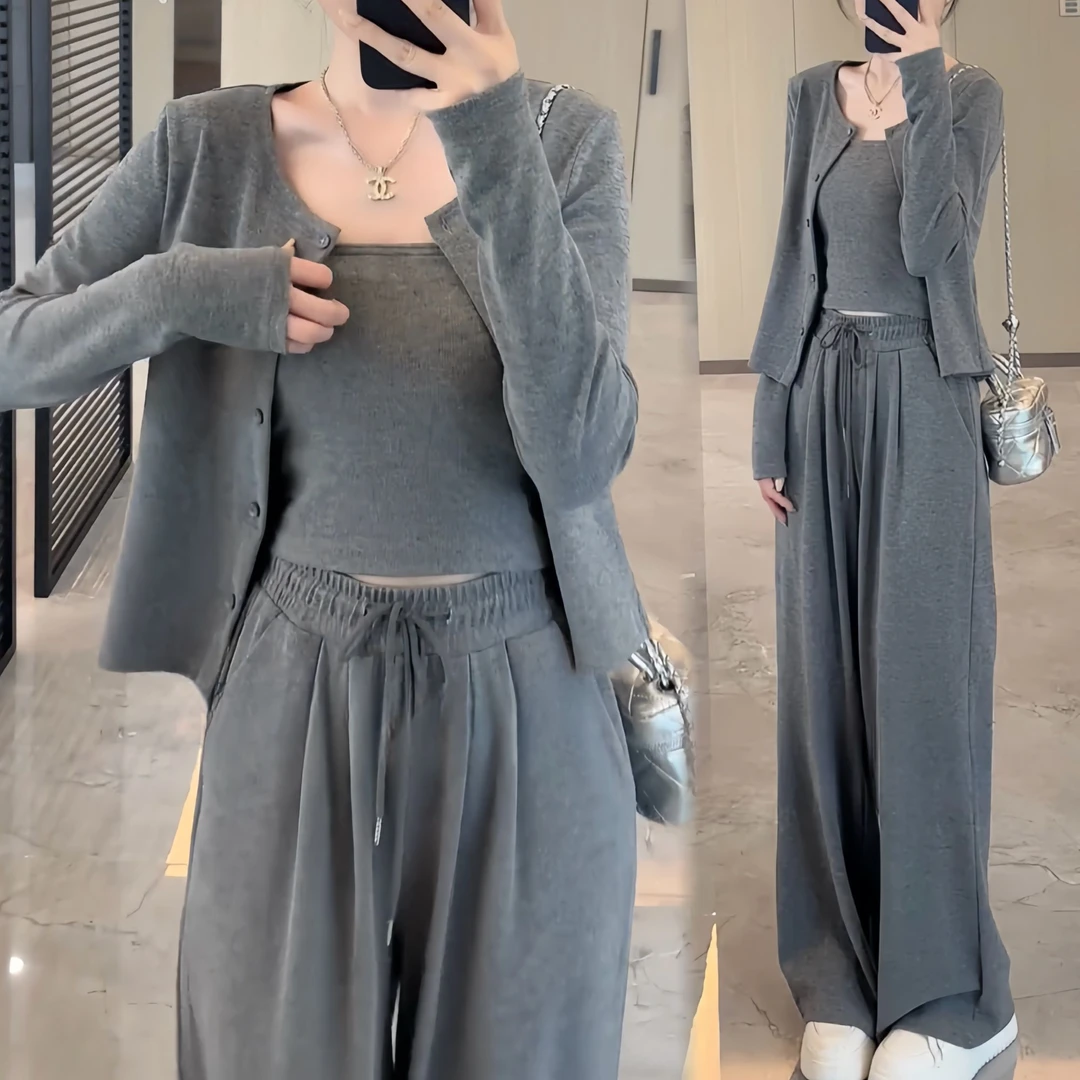 春季慵懒风套装女2025新款时尚网红气质显瘦三件套洋气减龄一整套