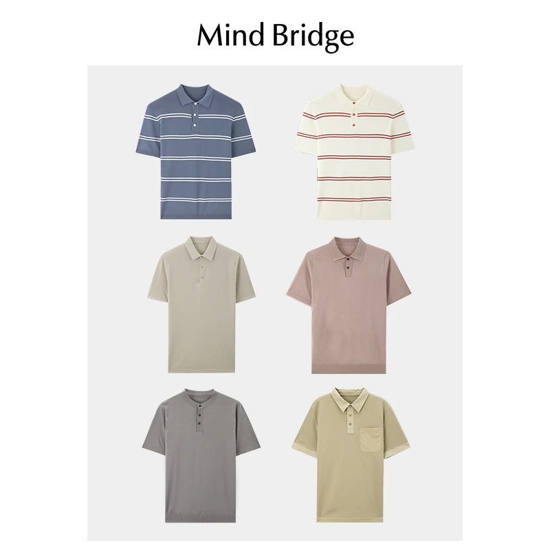 MindBridge多款男士翻领短袖T恤Polo衫男款休闲轻奢夏季薄款上衣