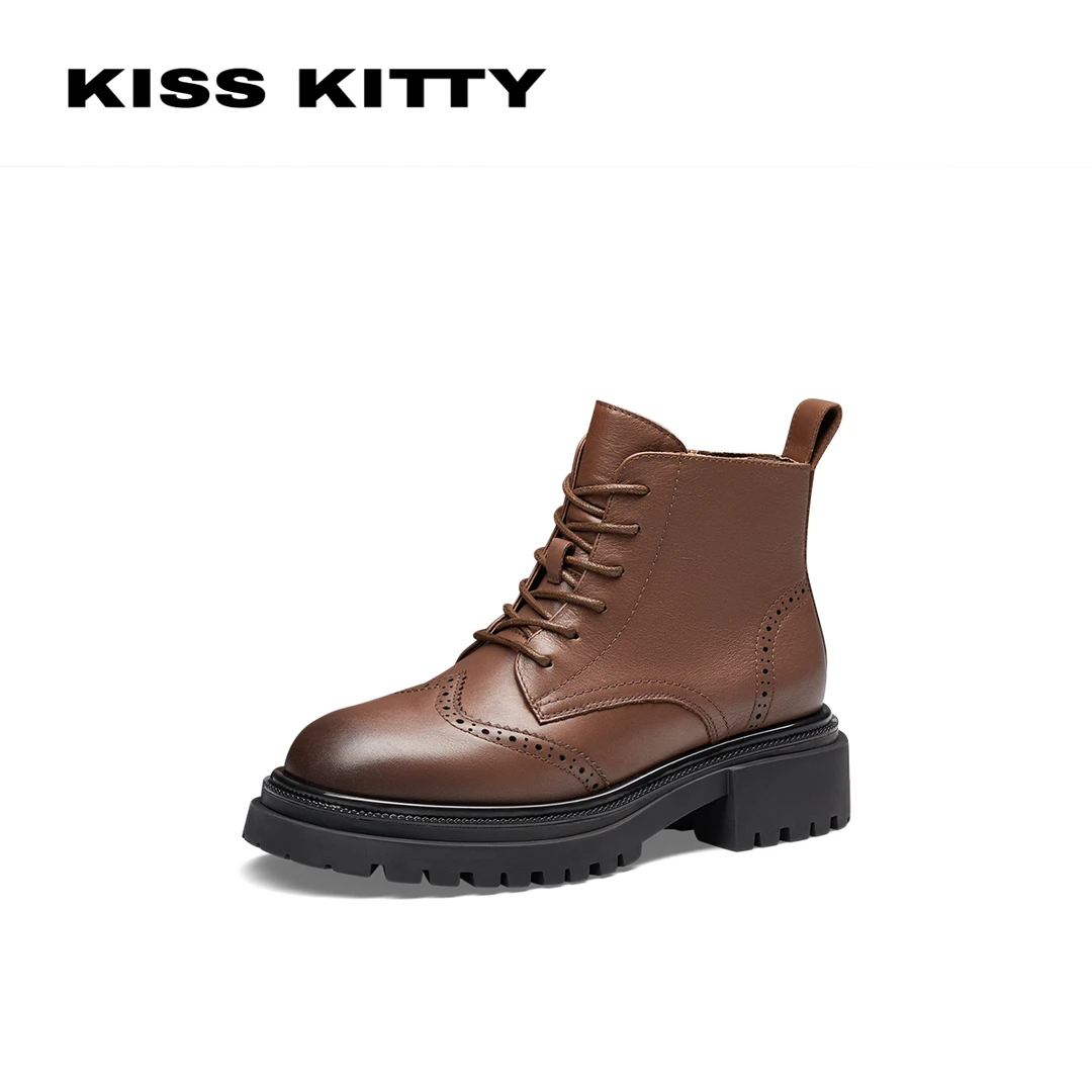 【北鱼专属】KISSKITTY时尚圆头英伦马丁靴SA43566-36