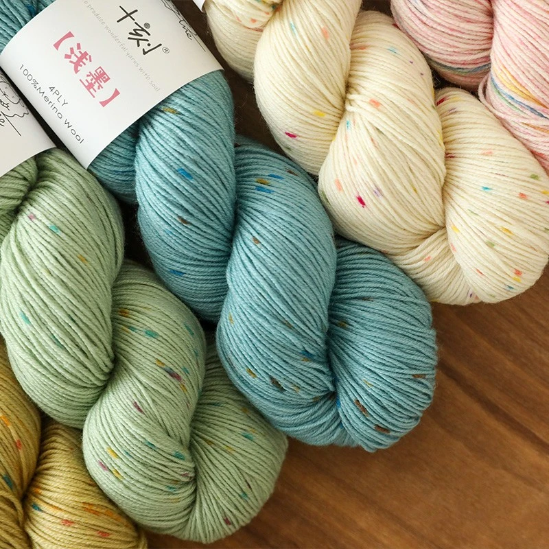 毛儿毛线浅墨 手编美利奴毛线中粗百分百羊毛 diy手工编织用线