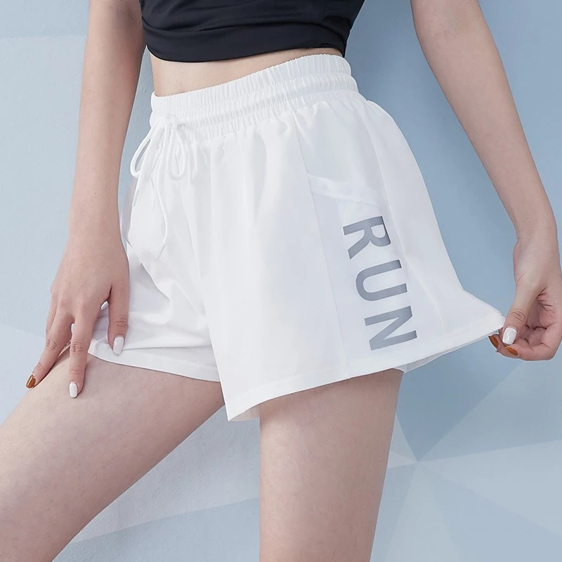 运动短裤女防走光夏季款速干宽松休闲瑜伽裤晨跑步训练健身五分裤