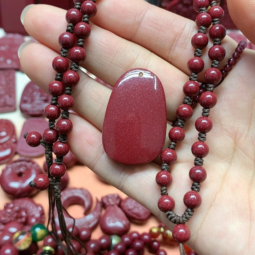 【闪购商品】天然辰砂心****美小号阿弥陀佛➕编织珠链