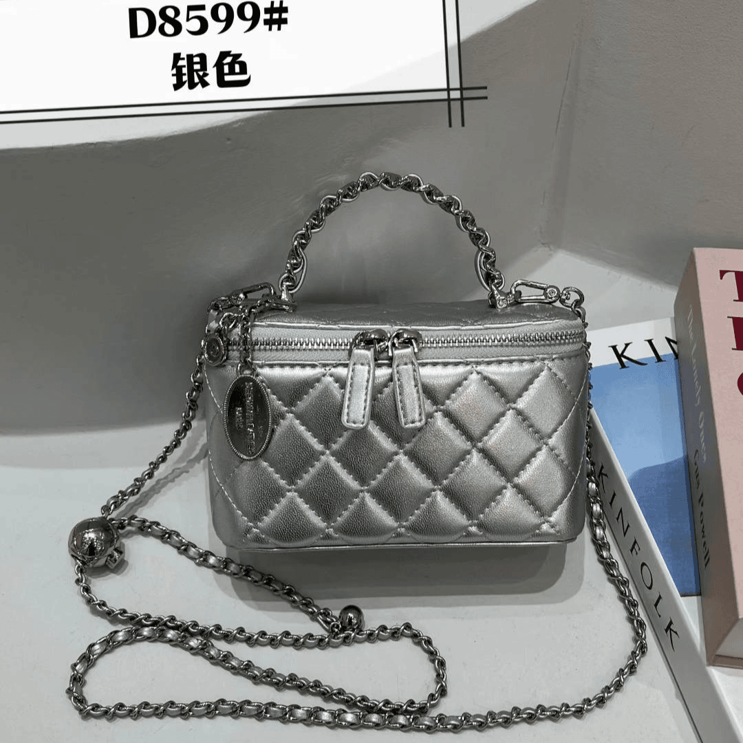 【TY】ZT-D8599-银色轻奢高级潮流-斜跨手提盒子女包包