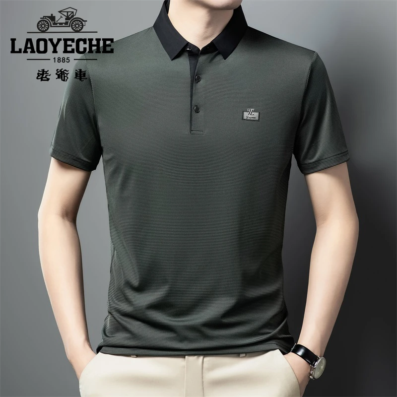LAOYECHE/老爷车2024夏季新款翻领短袖T恤宽松男装休闲半袖体恤