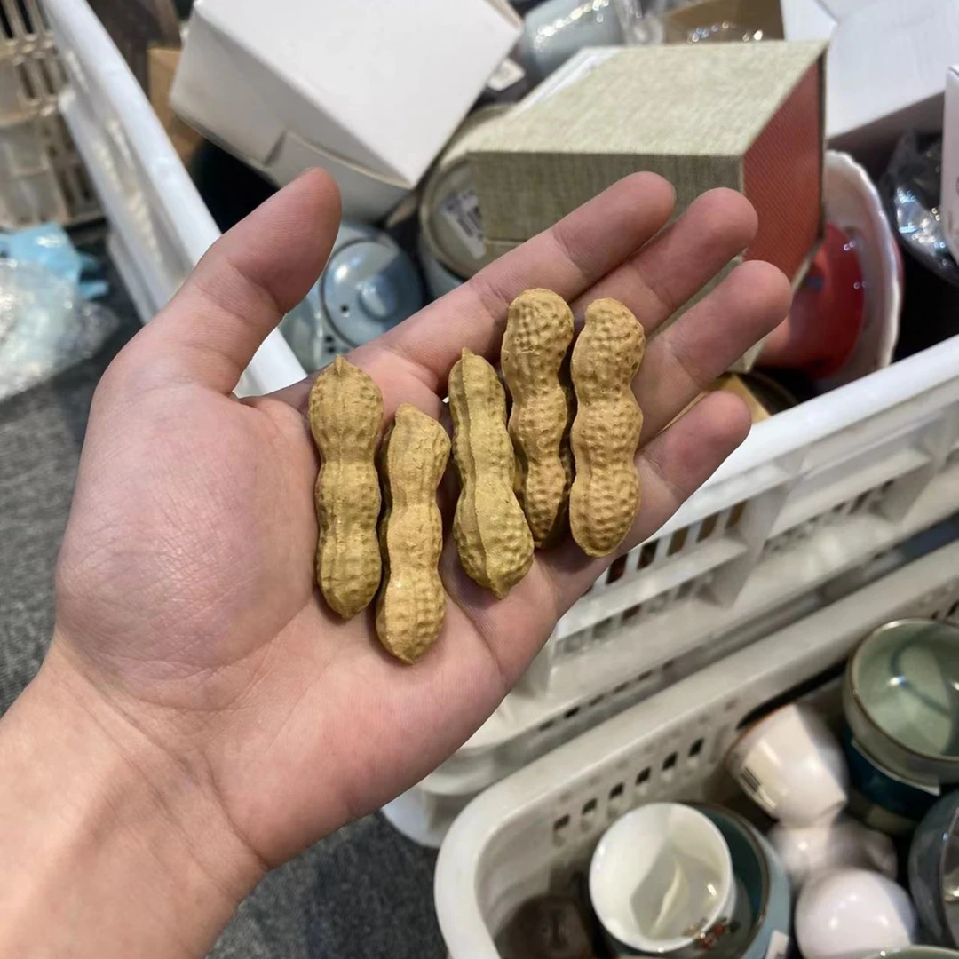茶宠摆件五颗装可养手工段泥宜兴仿真花生功夫茶具配件紫砂茶艺