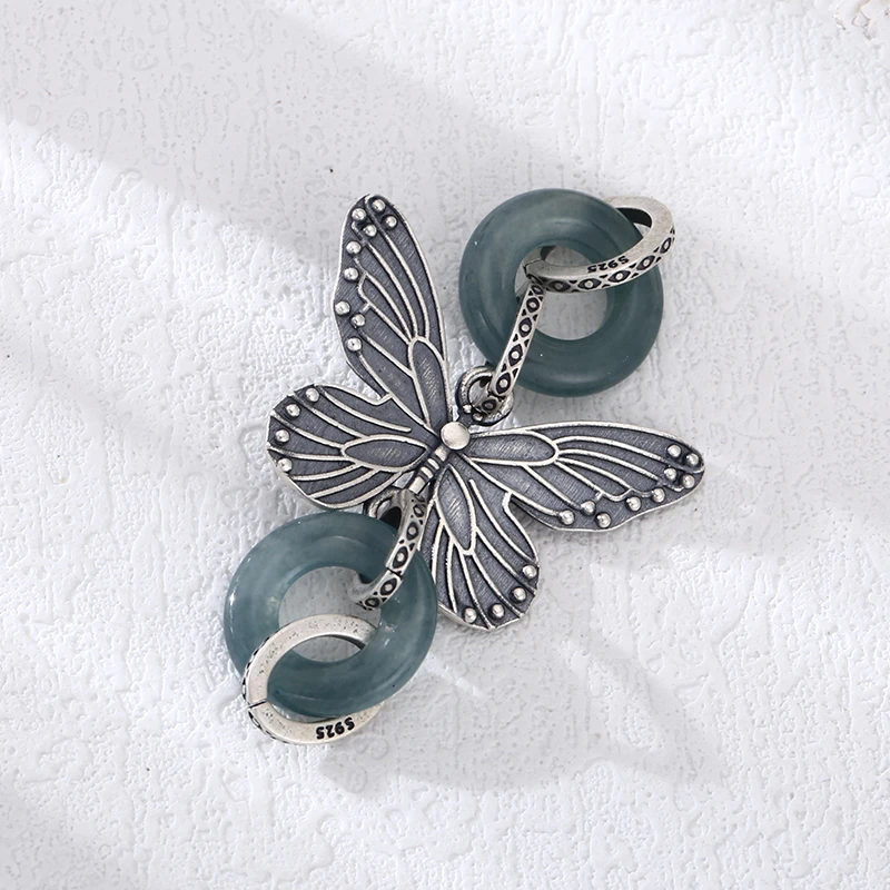 吊坠925银 「翡翡」蝴蝶吊坠 百搭项链流行挂坠