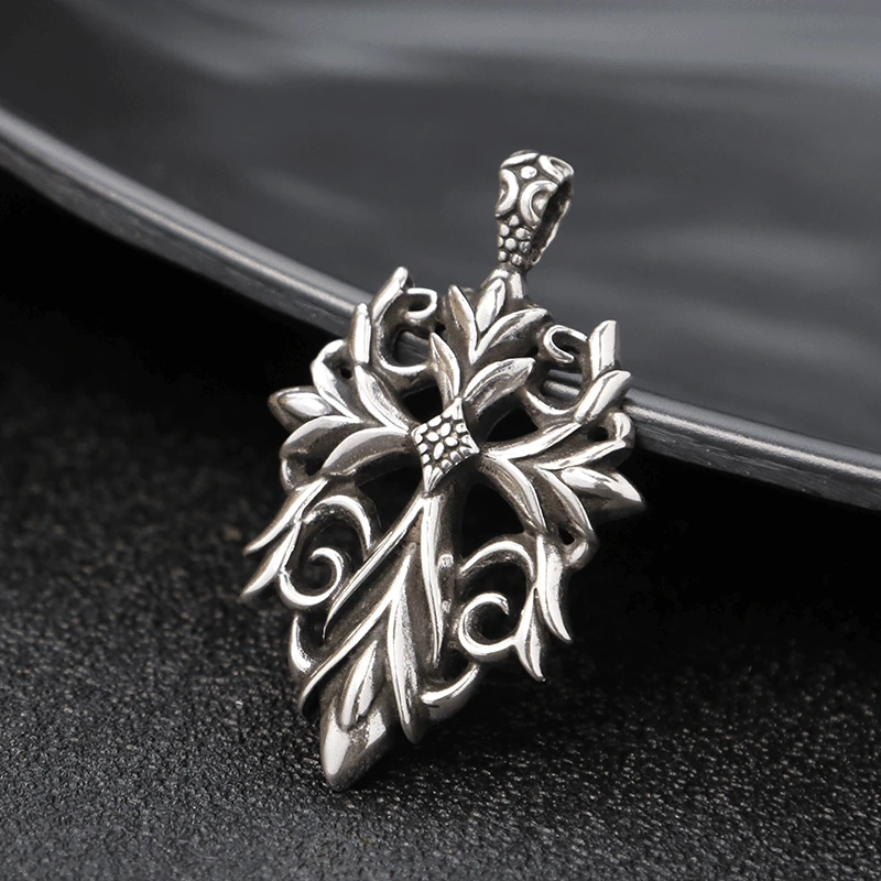 吊坠925银 血腥玛丽十字吊坠 百搭项链流行挂坠