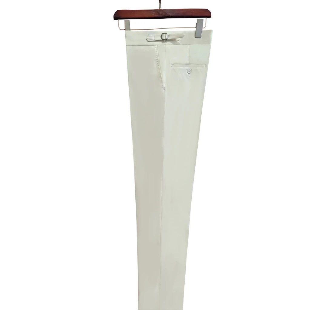 UDLY/优定良衣【现货+定制】意大利纯羊毛米白色百搭舒适男士西裤