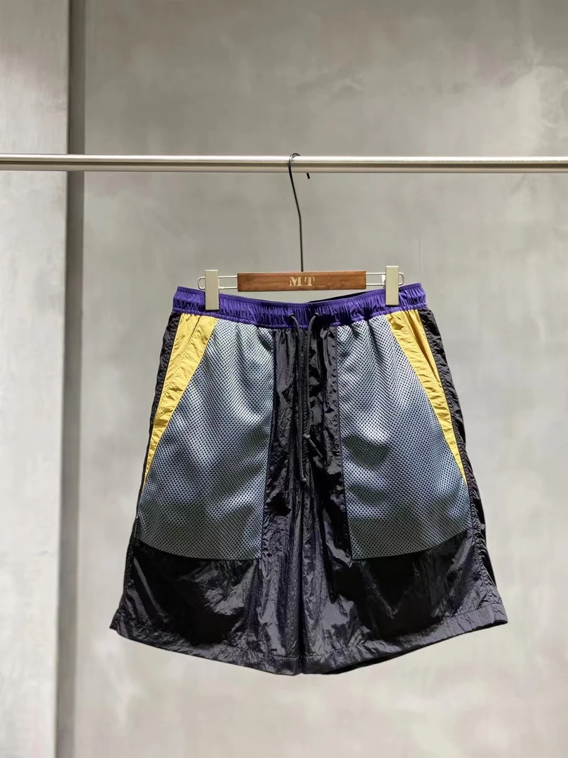 夏季宽松时尚休闲拼色运动裤五分裤百搭宽松潮流短裤男士薄款透气