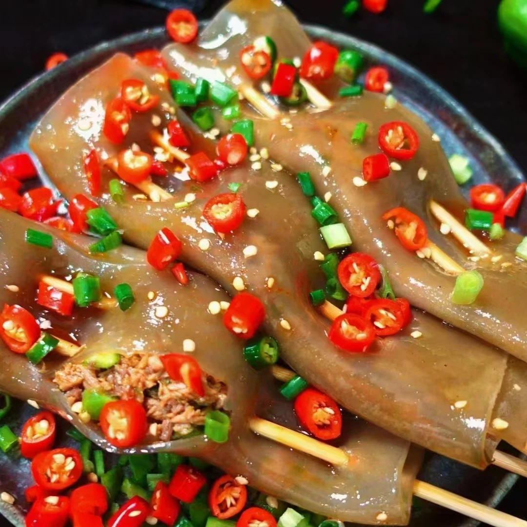 网红薯意你爆汁苕皮串酸豆角软嫩耙糯烧烤