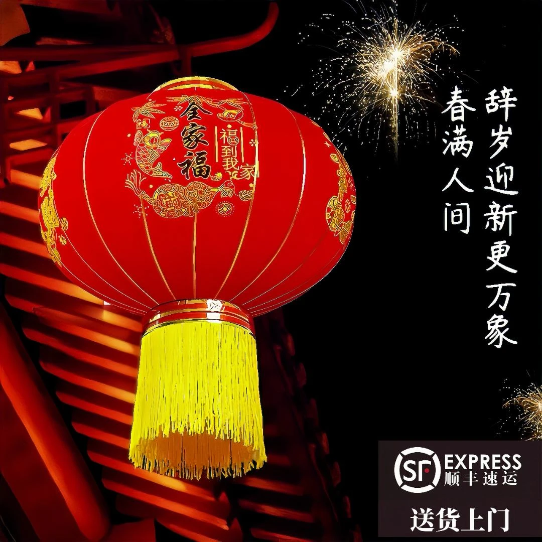 2025新款红灯笼挂饰阳台大门口一对蛇年过年新年春节户外装饰灯笼