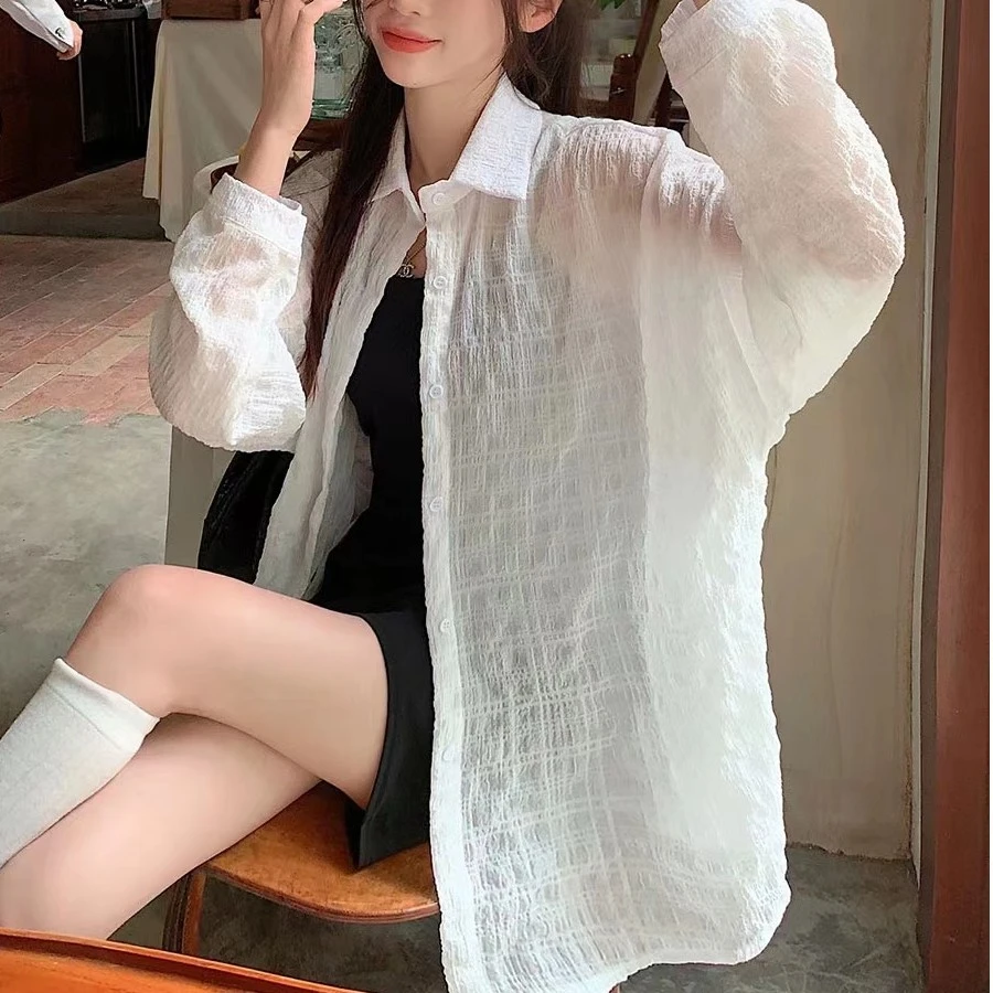 防晒开衫罩衫外套衬衫女设计感小众夏薄款女款衫夏季衬衣上衣