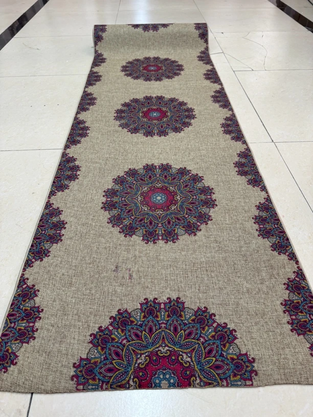 亚麻吸水防滑走廊地毯