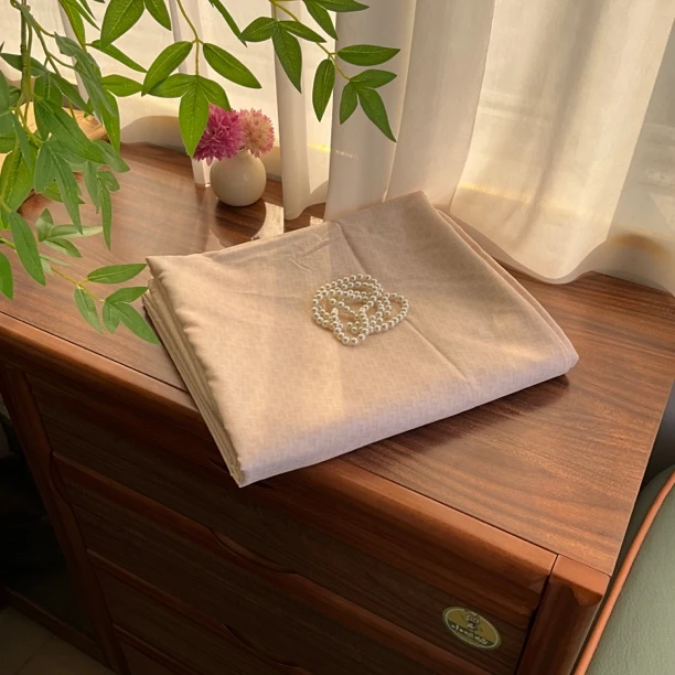 双人床单（淡雅-米）四季款天丝棉轻磨绒布料精纺加密超舒适轻奢