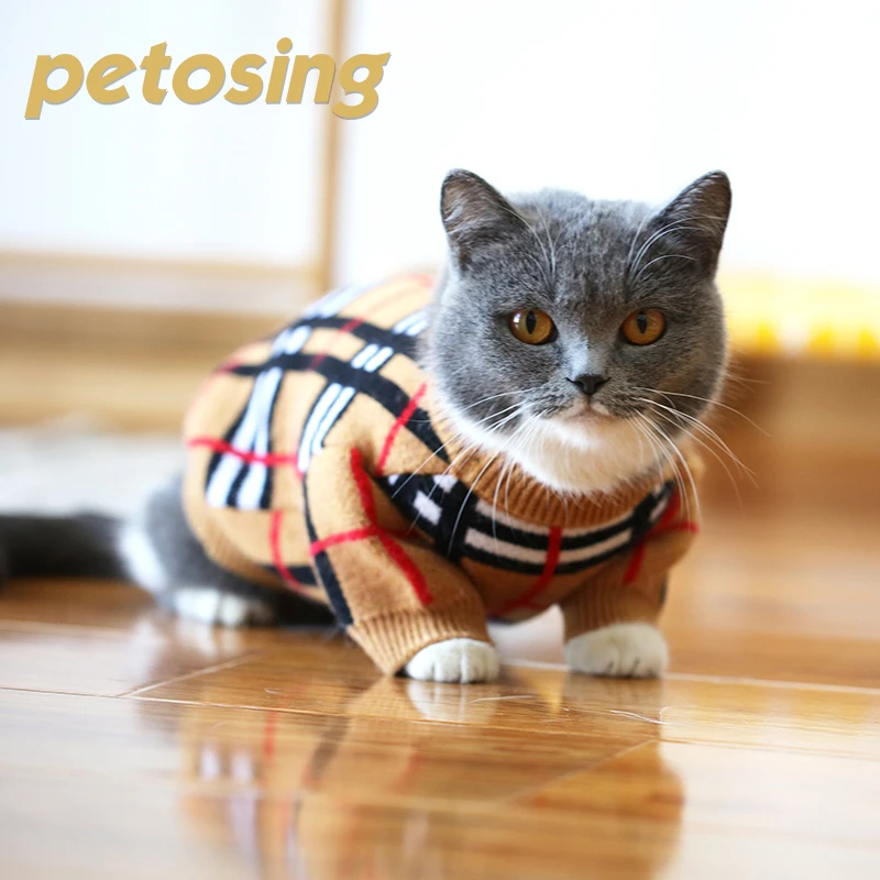 猫咪衣服秋冬装可爱加菲英短加厚保暖时尚潮牌宠物猫猫毛衣