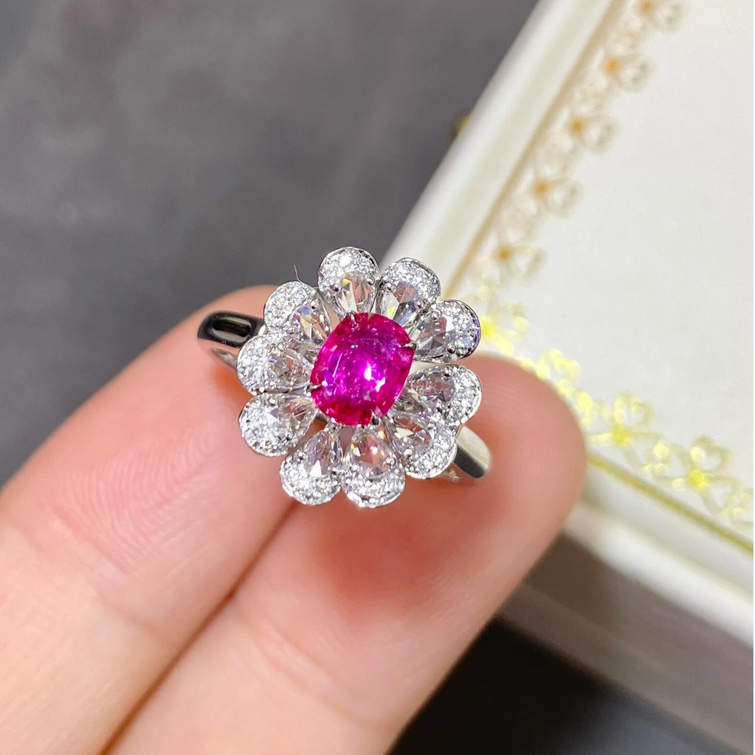 天然红宝石18Ｋ金戒指