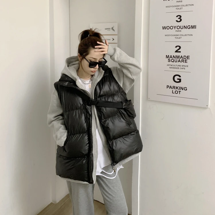 冬季保暖百搭韩版马夹短款休闲无袖宽松学生时尚ins加厚棉马甲