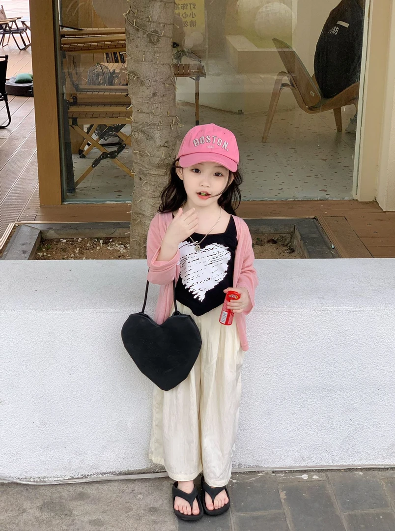 Bmy2024sp 夏季新款韩版儿童防晒外套不规则吊带凉凉裤山本裤套装