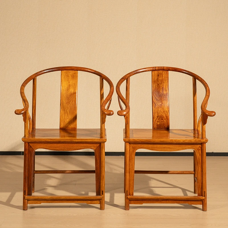 二十世纪黄花梨圈椅（一对）中式古典家具收藏海南黄花梨主人椅
