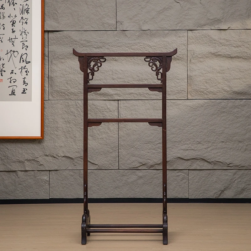 清代 红木透雕角牙画架 古董家具